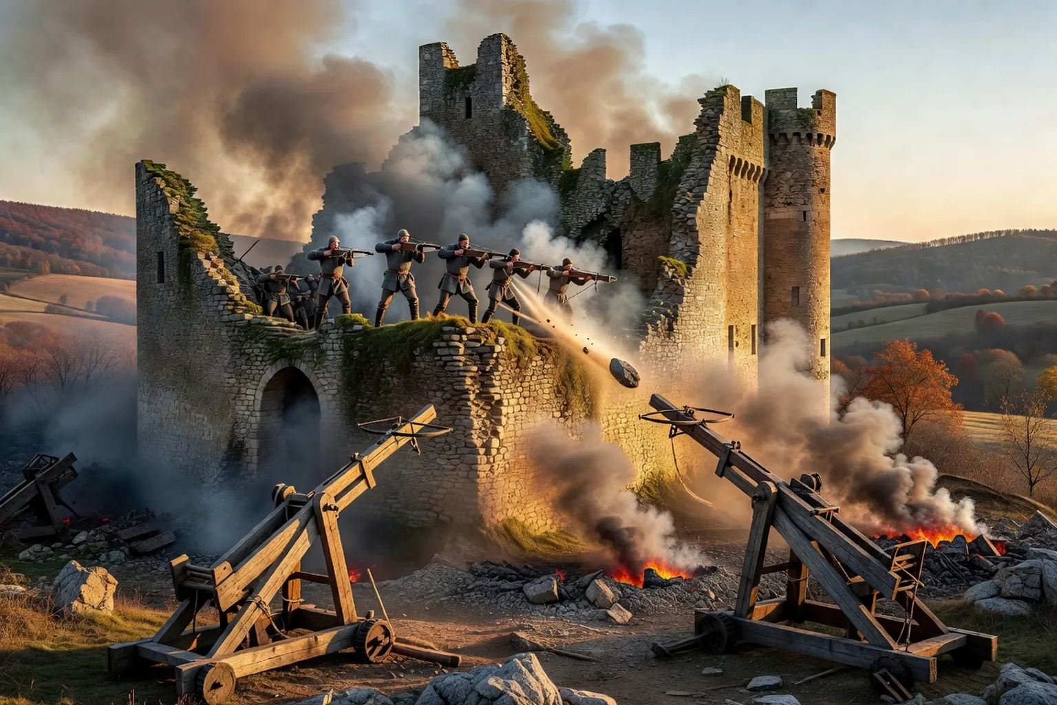 Siège médiéval du château de Crozant pendant la Guerre de Cent Ans
