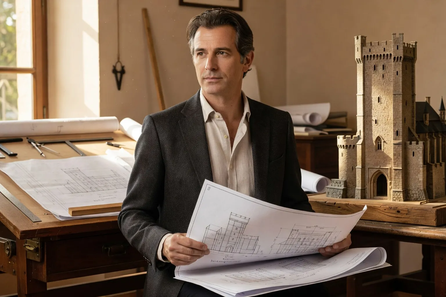Portrait Paul Lemercier, architecte en chef des monuments historiques